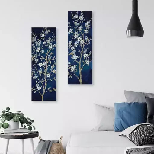 Indigo Spring I & II Canvas Art Prints, Set of 2