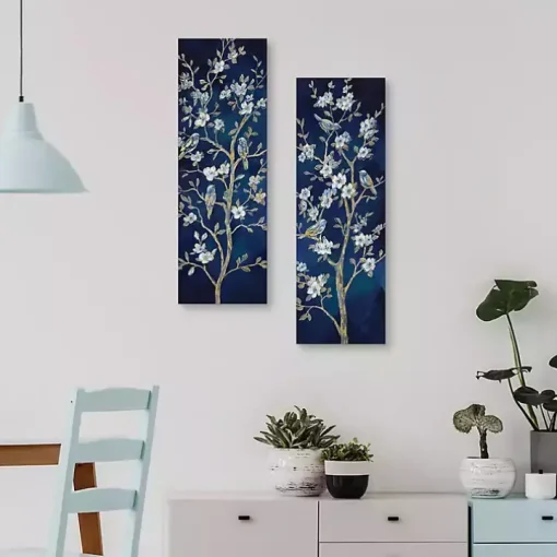 Indigo Spring I & II Canvas Art Prints, Set of 2