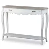 Ivory Distressed Streaked Console Table