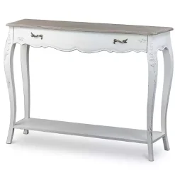 Ivory Distressed Streaked Console Table
