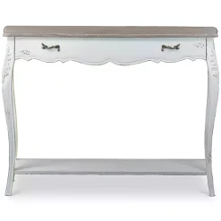 Ivory Distressed Streaked Console Table