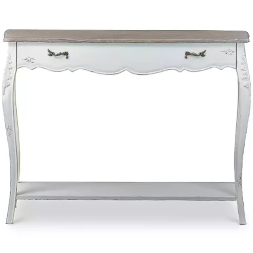 Ivory Distressed Streaked Console Table