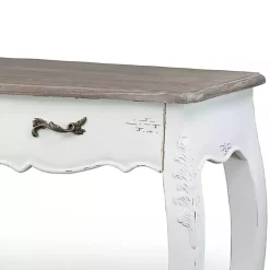Ivory Distressed Streaked Console Table