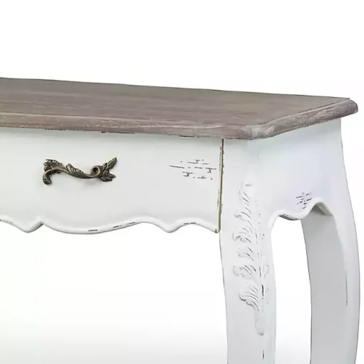 Ivory Distressed Streaked Console Table
