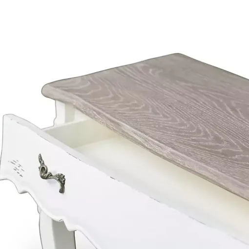 Ivory Distressed Streaked Console Table