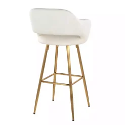 Ivory Faux Leather Marge Bar Stools, Set of 2