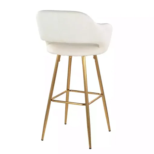 Ivory Faux Leather Marge Bar Stools, Set of 2