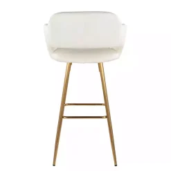Ivory Faux Leather Marge Bar Stools, Set of 2