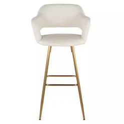 Ivory Faux Leather Marge Bar Stools, Set of 2