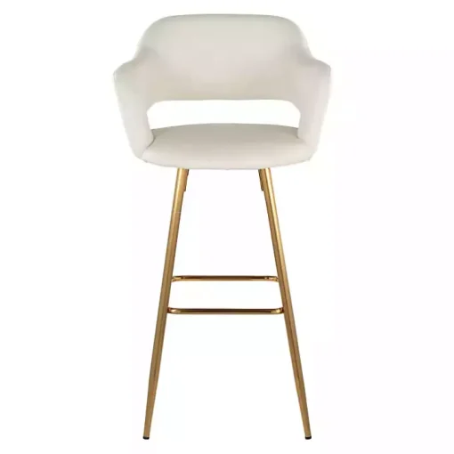 Ivory Faux Leather Marge Bar Stools, Set of 2