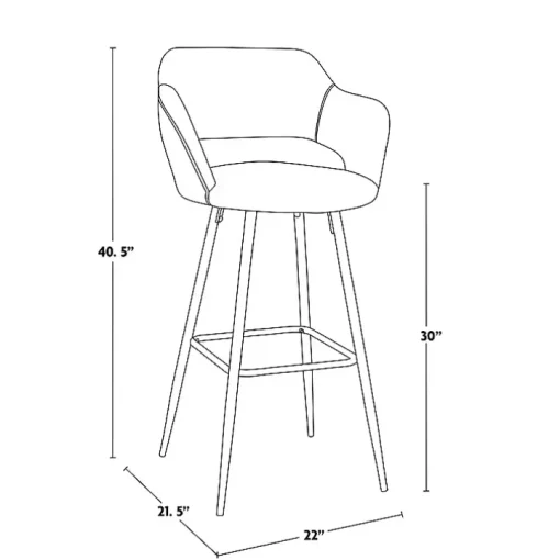 Ivory Faux Leather Marge Bar Stools, Set of 2