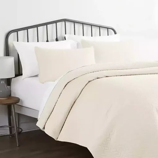 Ivory Herringbone Quilted 2-pc. Twin Coverlet Set