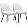 Ivory Teddy Upholstered Dining Chairs, Set of 2