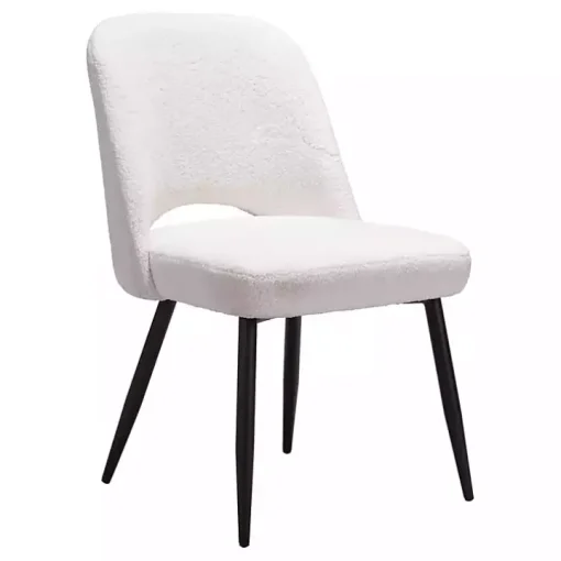 Ivory Teddy Upholstered Dining Chairs, Set of 2