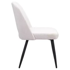 Ivory Teddy Upholstered Dining Chairs, Set of 2