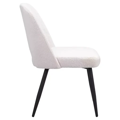 Ivory Teddy Upholstered Dining Chairs, Set of 2
