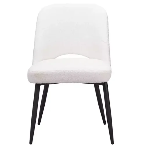 Ivory Teddy Upholstered Dining Chairs, Set of 2
