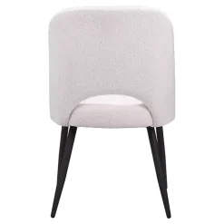 Ivory Teddy Upholstered Dining Chairs, Set of 2