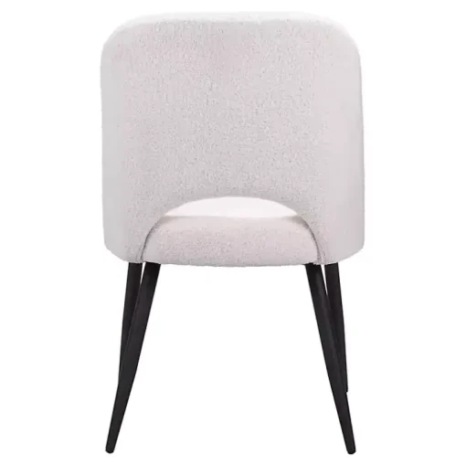Ivory Teddy Upholstered Dining Chairs, Set of 2