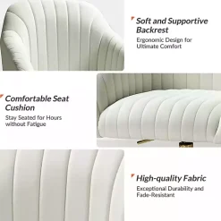 Ivory Velvet Swivel Jacyln Office Chair