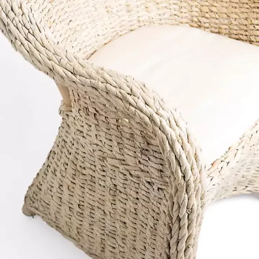 Ivory Woven Rattan Dining Chair