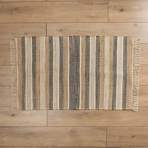 Jute Denim Striped Scatter Rug