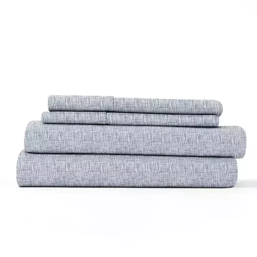 Light Blue Chambray 4-pc. Queen Bed Sheet Set