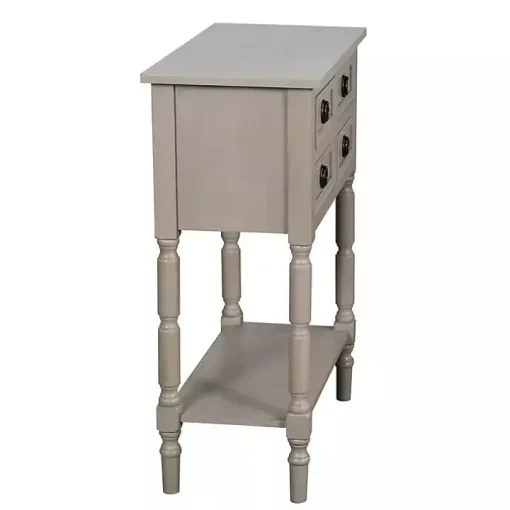 Light Gray Wood 4-Drawer Barrett Console Table