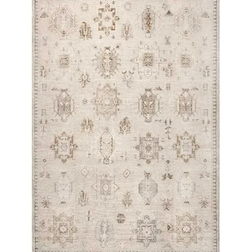 Lottie Cream Vintage Washable Area Rug, 8x10