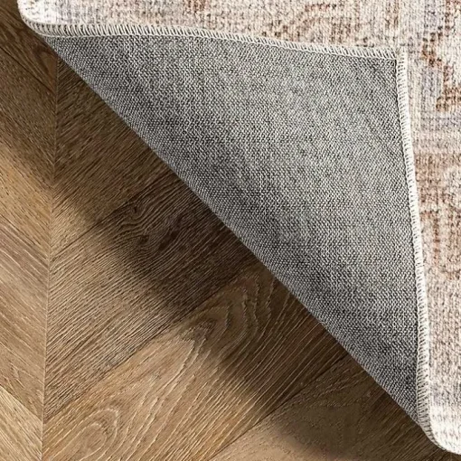 Lottie Cream Vintage Washable Area Rug, 8x10