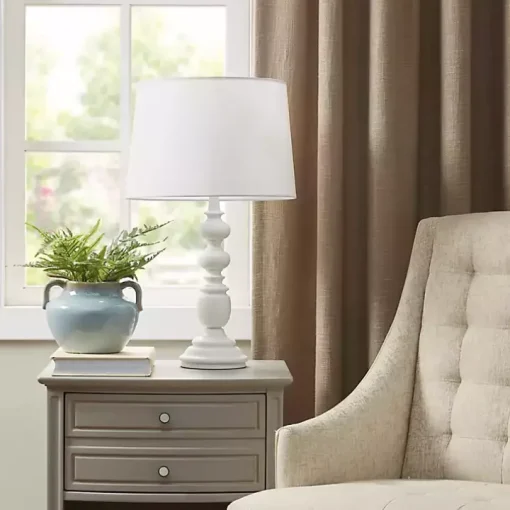Matte White Candlestick Martha Stewart Table Lamp