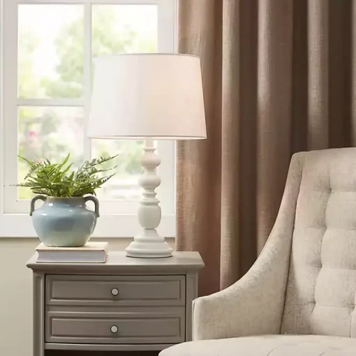 Matte White Candlestick Martha Stewart Table Lamp