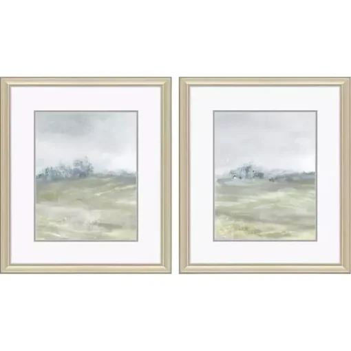 Morning Mist Framed Canvas Art Prints, Set of 2