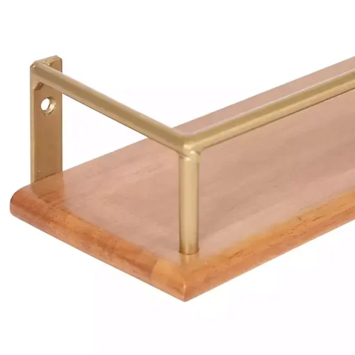 Natural & Gold Rectangle Cameron Shelves, Set of 2