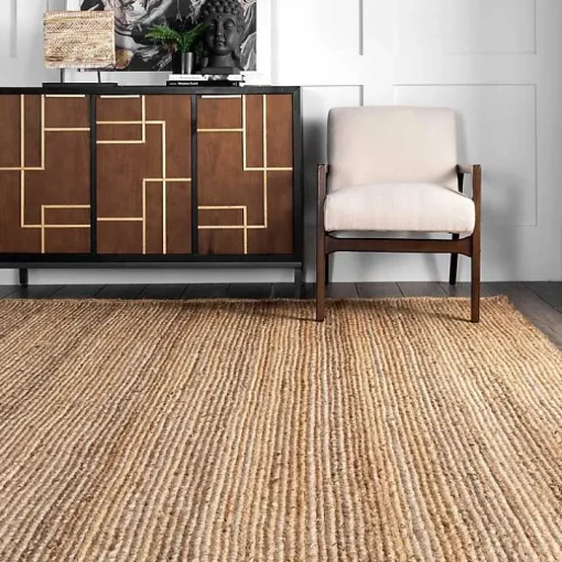 Natural Hand Woven Rigo Jute Area Rug, 9x12