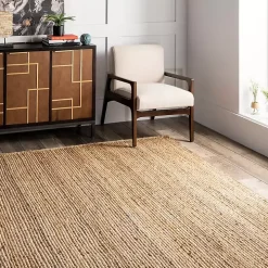 Natural Hand Woven Rigo Jute Area Rug, 9x12
