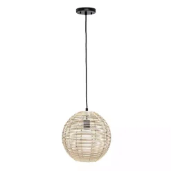 Natural Rattan Sphere Pendant Light