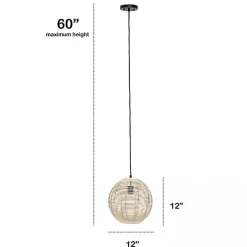 Natural Rattan Sphere Pendant Light