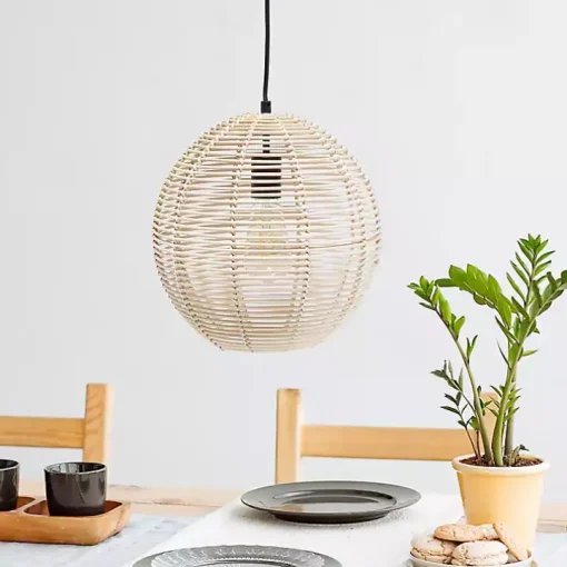Natural Rattan Sphere Pendant Light