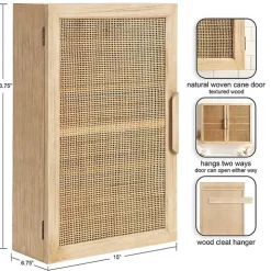 Natural Rattan Wall Cabinet