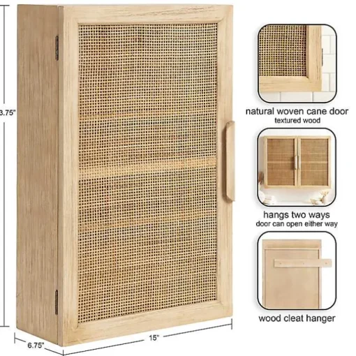 Natural Rattan Wall Cabinet