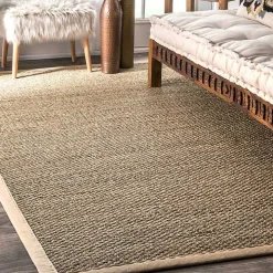 Natural Seagrass Percey Area Rug, 5x8