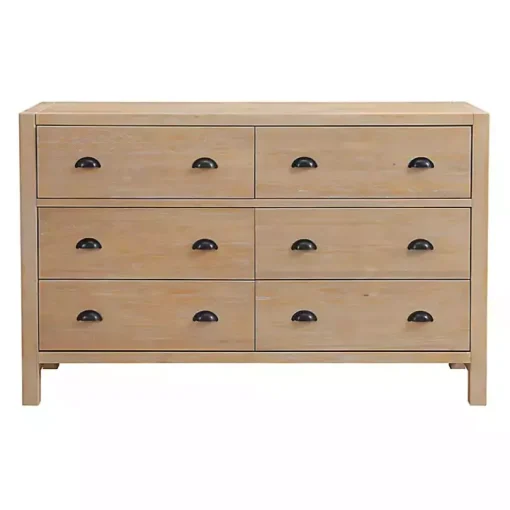 Natural Wood Grain 6-Drawer Dresser