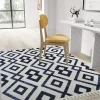 Navy & White Diamond Trellis Area Rug, 8x10