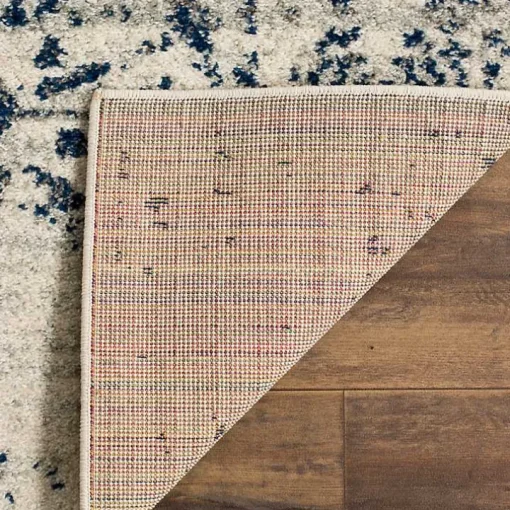 Navy and Cream Madison Distressed Area Rug, 5x7