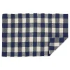 Navy and White Buffalo Check Accent Rug