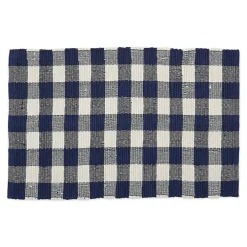 Navy and White Buffalo Check Accent Rug