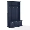 Navy Wood Storage Bench Hall Tree
