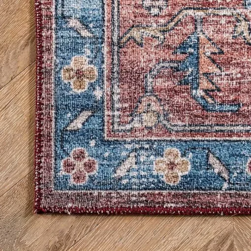 Orange Medallion Washable Runner