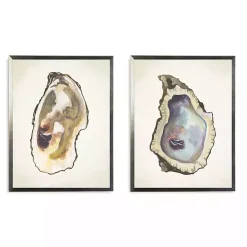 Oyster Shells Framed Art Prints, Set of 2